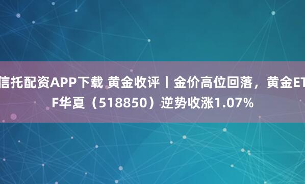 信托配资APP下载 黄金收评丨金价高位回落，黄金ETF华夏（518850）逆势收涨1.07%